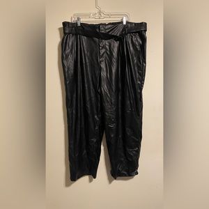 Amazing black leather pants with belt by who what wear size 20w